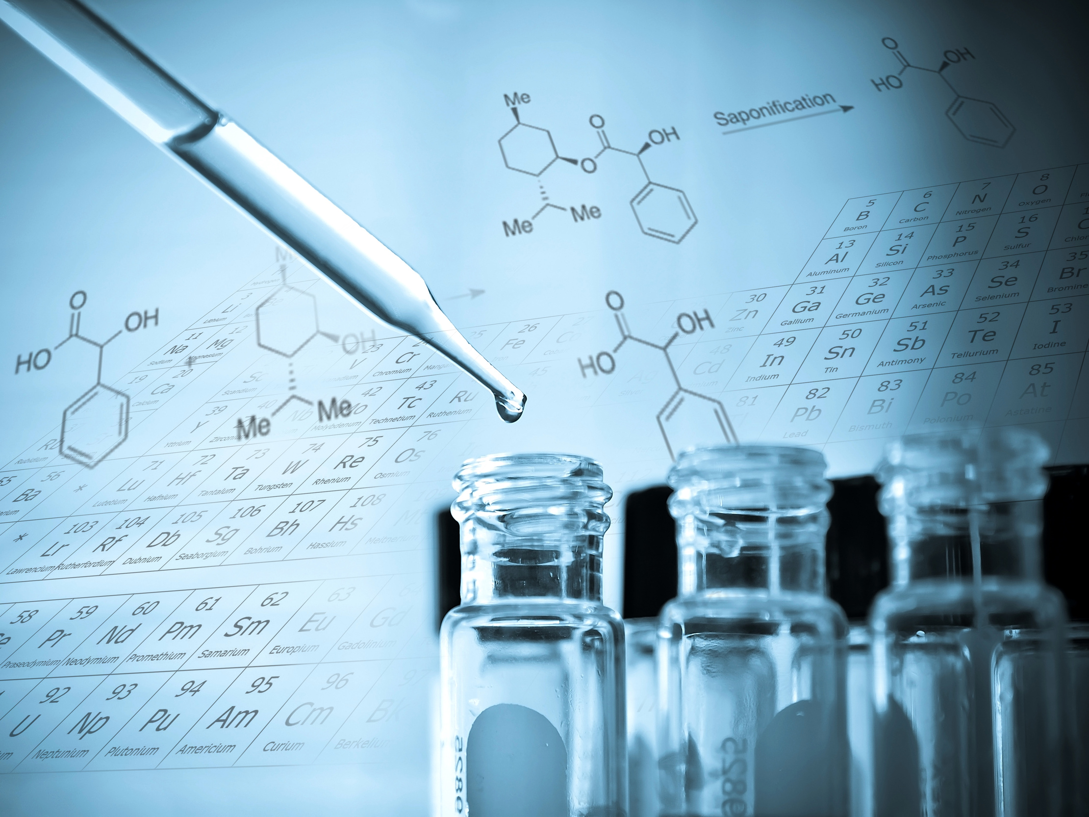 Laboratory research, dropping liquid to test tube