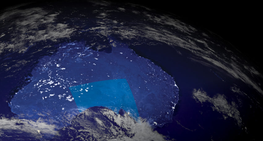Earth from space at night. Australia.
