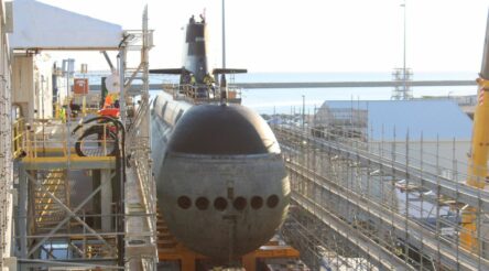 Image for HMAS Collins undergoing scheduled maintenance