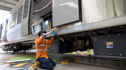 Image for First C-Series railcar moves on to tests at Bellevue facility