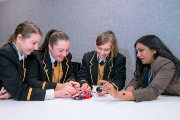Maria Parappilly with students from Nazareth Catholic College
