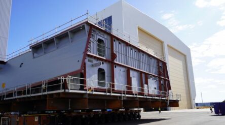 Image for Hunter programme progresses with first production ship block underway