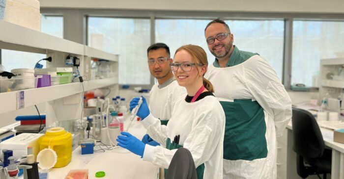 Dr Hanif Haidari and Emmeline Virgo with Dr Zlatko Kopecki