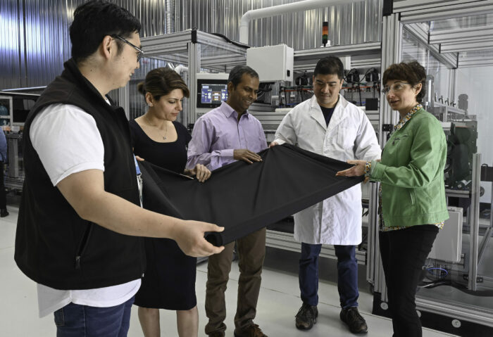 Research Fellow Frank Chen, Research Fellow Marzieh Parhizkar, Research Engineer Amol Patil and Associate Professor Alessandra Sutti.