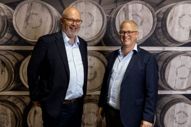 Paul McLeay, Australian Distillers Association CEO with Steve Magarry, SRD CEO